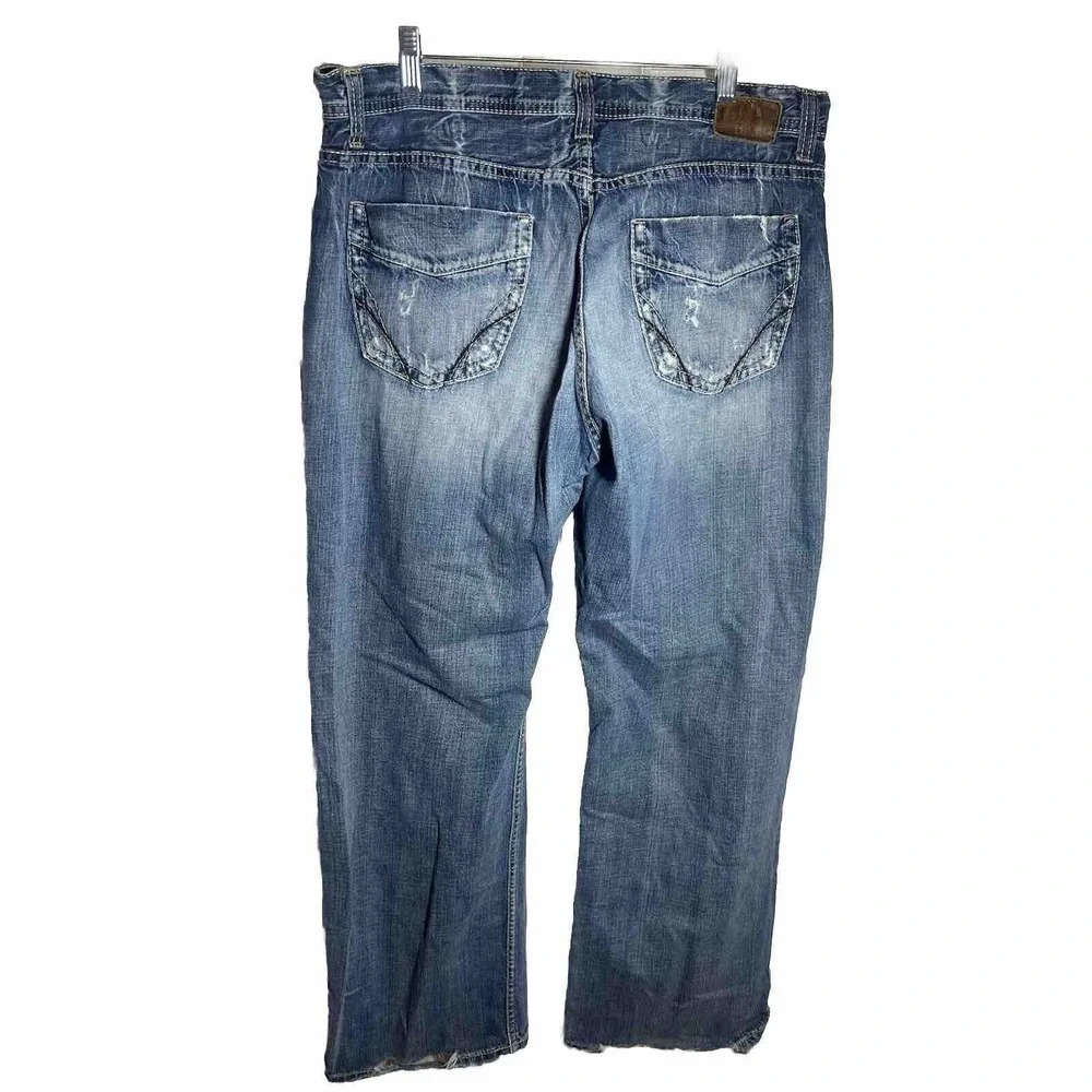 BKE Denim Marshall Mens Distressed Blue Jeans Men’s Size 36 X 32